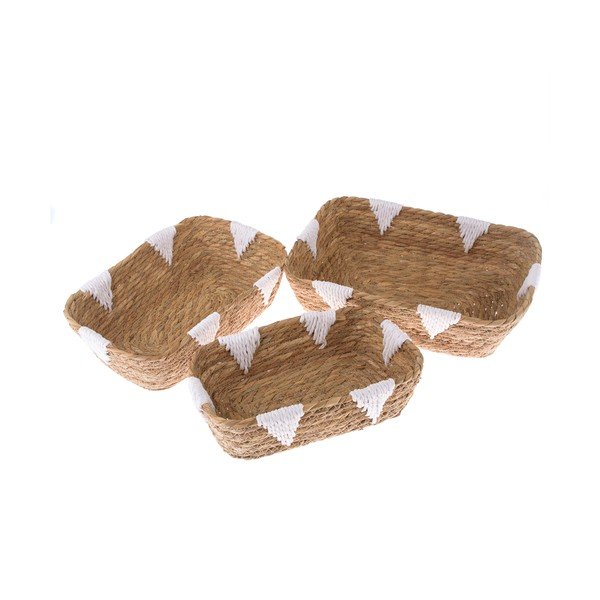 Pletene košare u setu 3 kom ø 34x10 cm – Dakls