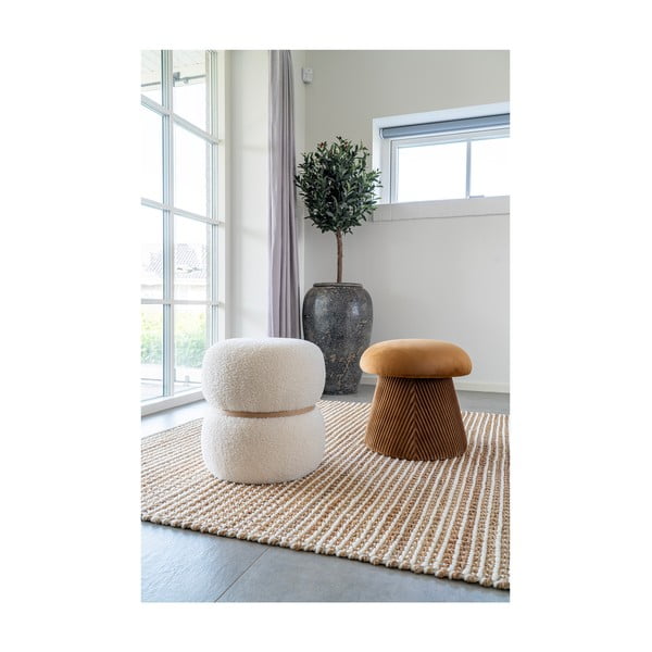 Bijeli tabure od bouclé tkanine Milford – House Nordic-image-1