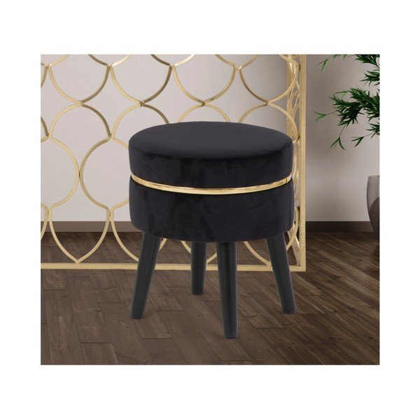 Crna tapecirana stolica Mauro Ferretti Paris, ⌀ 35 cm-image-1