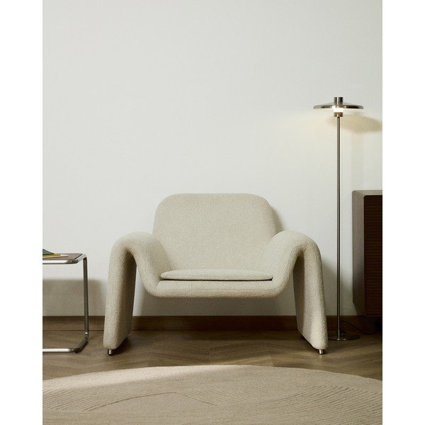 Bež fotelja od šenila Melvia – Kave Home-image-1