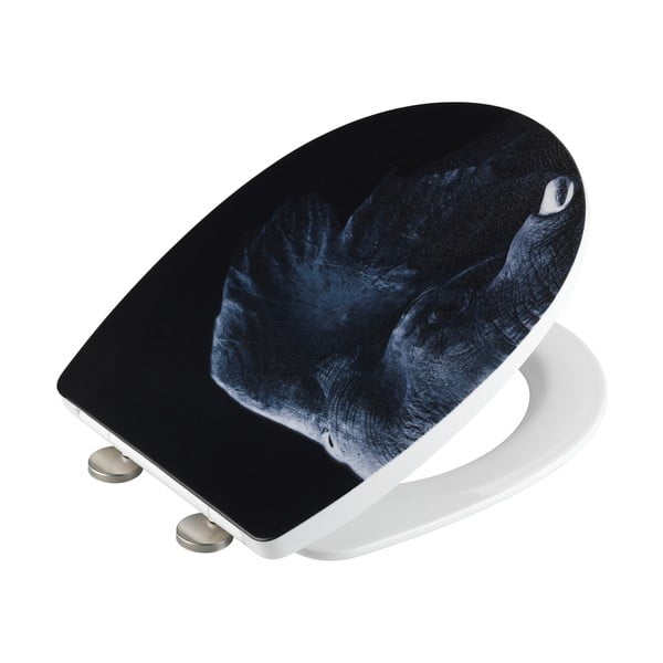 Crna WC daska od nehrđajućeg čelika Wenko Elephant-image-2