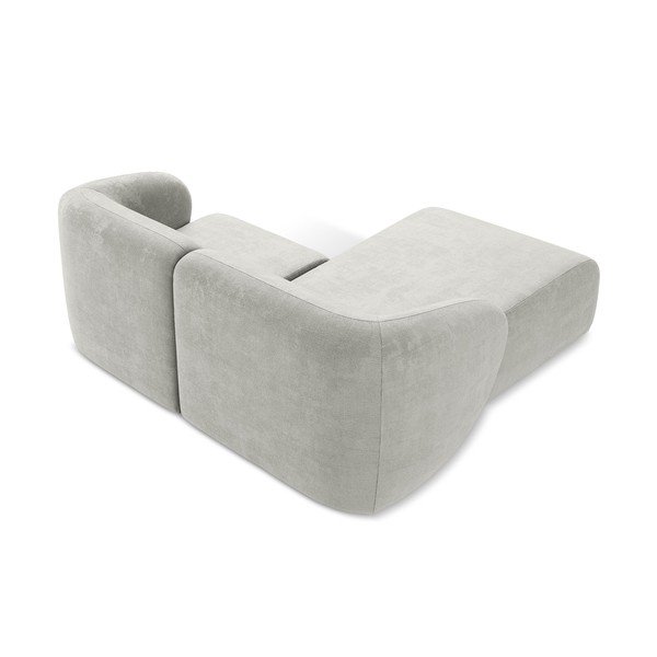 Svijetlo siva kutna garnitura od šenila (s lijevim kutom/s ležaljkom) Lani – Makamii-image-3