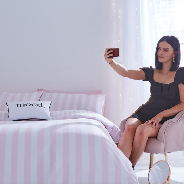 Bijela/ružičasta posteljina za krevet za jednu osobu 135x200 cm Stripe Tease – Sassy B-image-4