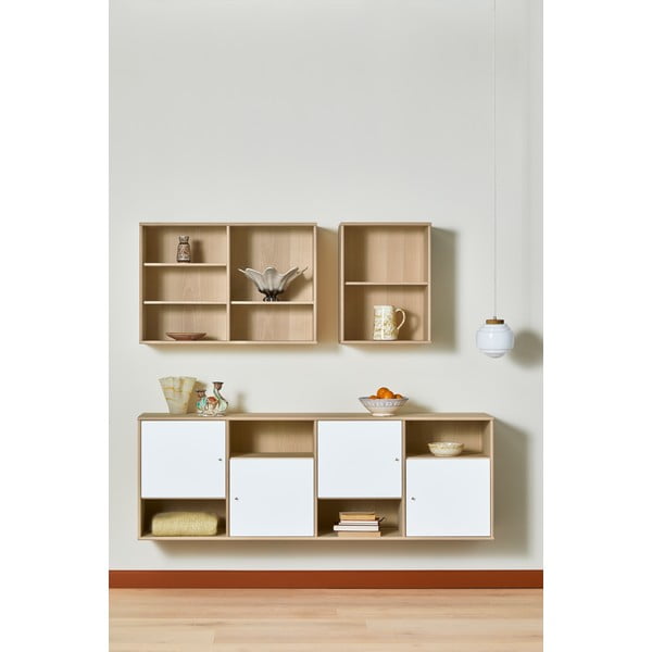 Bijeli/u prirodnoj boji TV set u dekoru hrasta 176x61 cm Mistral – Hammel Furniture-image-1