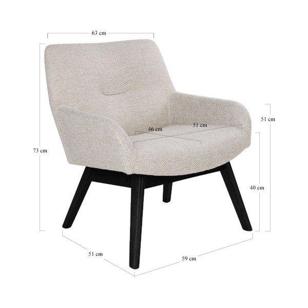 Bež fotelja House Nordic London-image-4