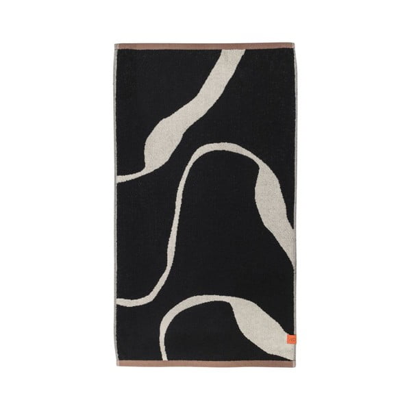 Crno-bijeli ručnik od organskog pamuka 70x133 cm Nova Arte – Mette Ditmer Denmark