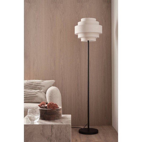 Mat crna/bež tekstilna stojeća svjetiljka (visina 145 cm) Miguel – Ellos Home-image-2
