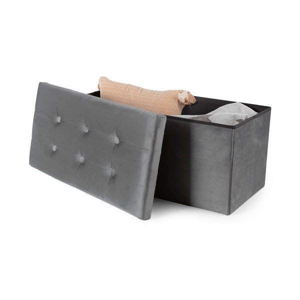 Sivi baršunast tabure – Compactor-image-3