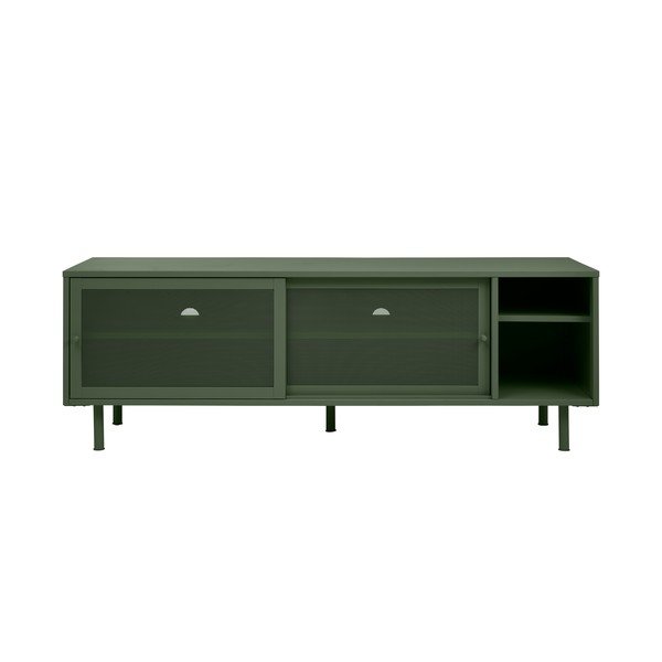 Tamno zelena metalna TV komoda 160x55 cm Veep – Unique Furniture