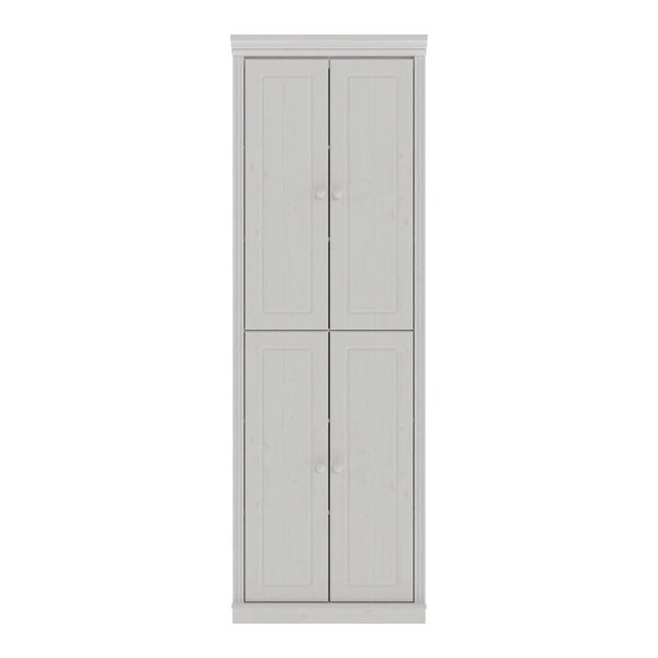 Bijeli garderobni ormar od masivnog bora 74x223x37 cm Anita – Støraa