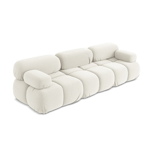 Bijela baršunasti sofa 285 cm Lokua – Makamii-image-2