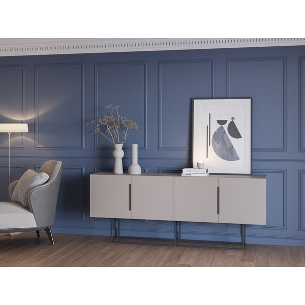 Siva/bež niska komoda 200x80 cm Titan – Marckeric-image-1