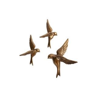 Set s 3 ukrasne zidne ptice od mesinga BePureHome