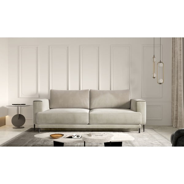 Bež baršunasti sklopiva/s prostorom za odlaganje sofa 260 cm Dalia – ELTAP-image-1