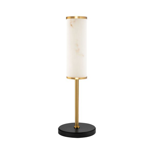 Bijela/mjedena LED stolna lampa u mramornom dekoru (visina 49 cm) Nolia – Nova Luce