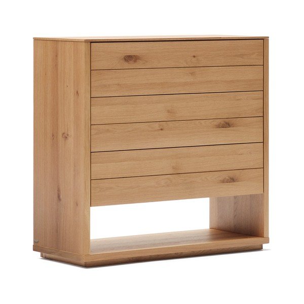 Visoka komoda u dekoru hrasta u prirodnoj boji 100x97 cm Alguema – Kave Home-image-2
