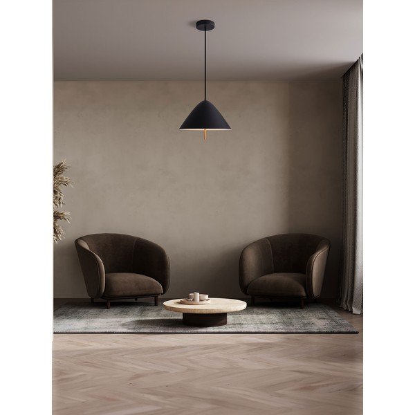 Mat crna metalna LED viseća svjetiljka s metalnim sjenilom ø 40 cm Oros – Nova Luce-image-1