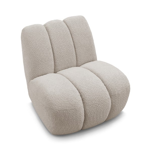 Bež fotelja od bouclé tkanine Janissaire – Bobochic Paris-image-4