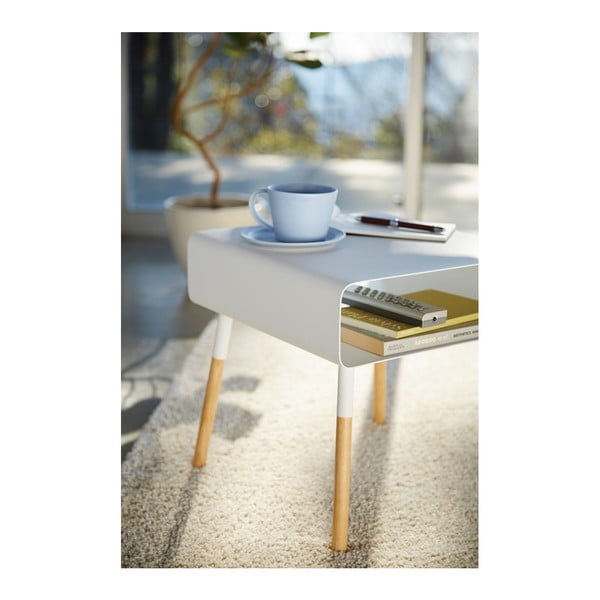 Bijeli pomoćni stolić YAMAZAKI Plain, visina 35 cm-image-3