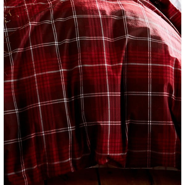Crvena pamučna posteljina Catherine Lansfield Brushed Tartan, 200 x 200 cm-image-3