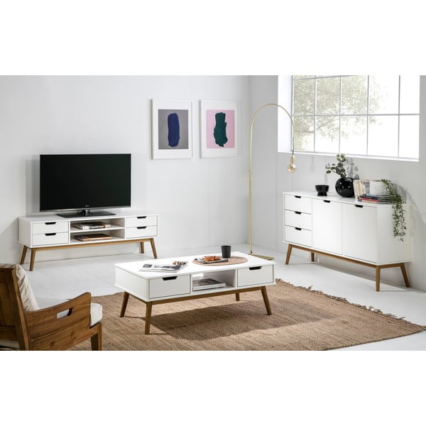 Bijeli konzolni stolić od masivnog borovog drveta, Marckeric Baku-image-1