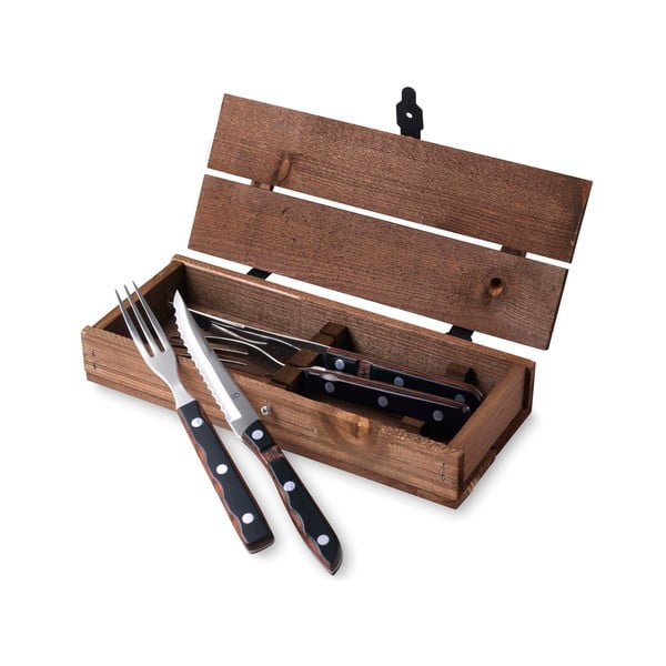 Crni/u srebrnoj boji pribor 4 kom od nehrđajućeg čelika Old Farmer Classic – Gense-image-1