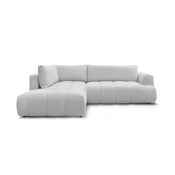 Svijetlo siva sklopiva/s prostorom za odlaganje kutna garnitura (s lijevim kutom/u obliku slova L) Fuji – Bobochic Paris