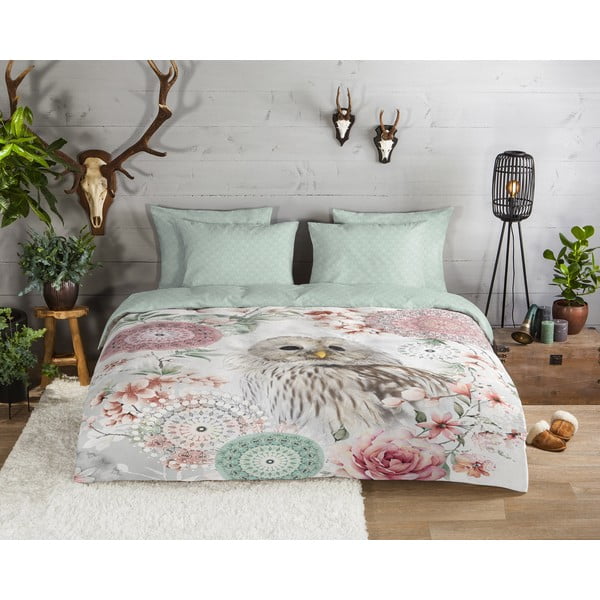 Zelena flanelska posteljina za krevet za jednu osobu 140x200 cm Omaira – HIP-image-1