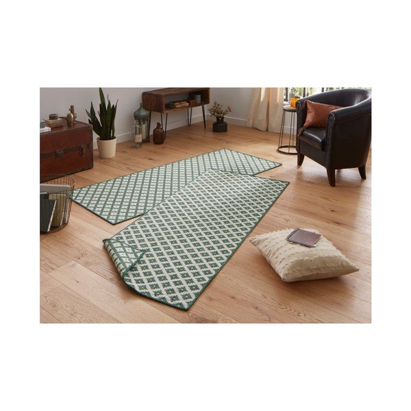 Zeleno-krem dvostrani tepih pogodan za vanjski Bougari Nice, 80 x 150 cm-image-4