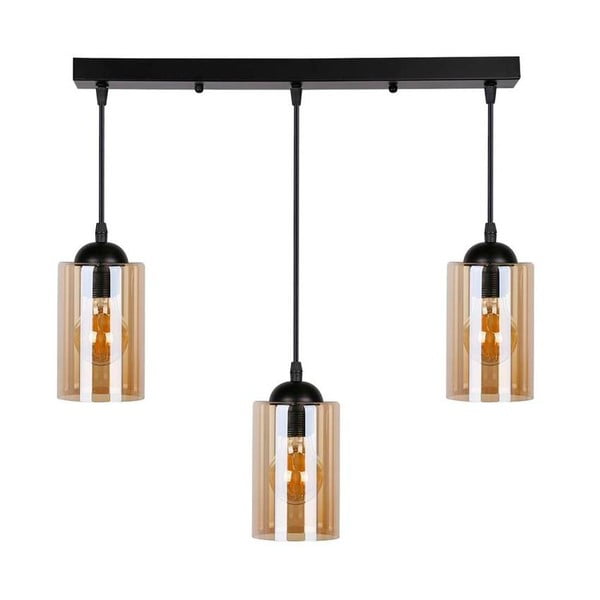 Crna visilica sa staklenim sjenilom 10x55 cm Bistro - Candellux Lighting-image-3