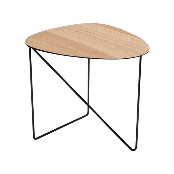 Metalni stolić za kavu u prirodnoj boji 44x50 cm Curve L Wood – LIND DNA