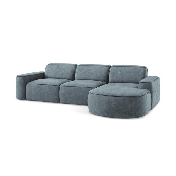 Prljavo plava kutna garnitura od šenila (s desnim kutom/s ležaljkom) Omao – Makamii-image-4