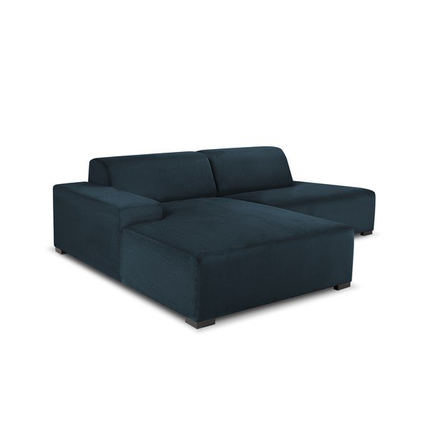 Tamnoplava baršunasta kutna sofa Cosmopolitan Design Hobart, lijevi kut-image-4