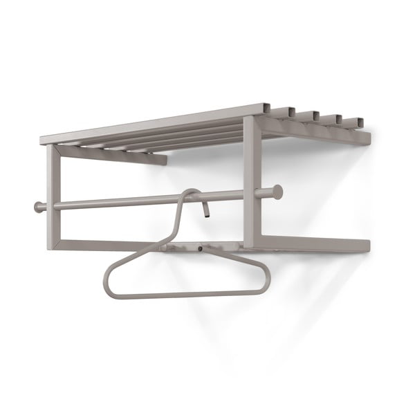 Smeđe-siva metalna zidna vješalica s policom 76 cm Marco – Spinder Design