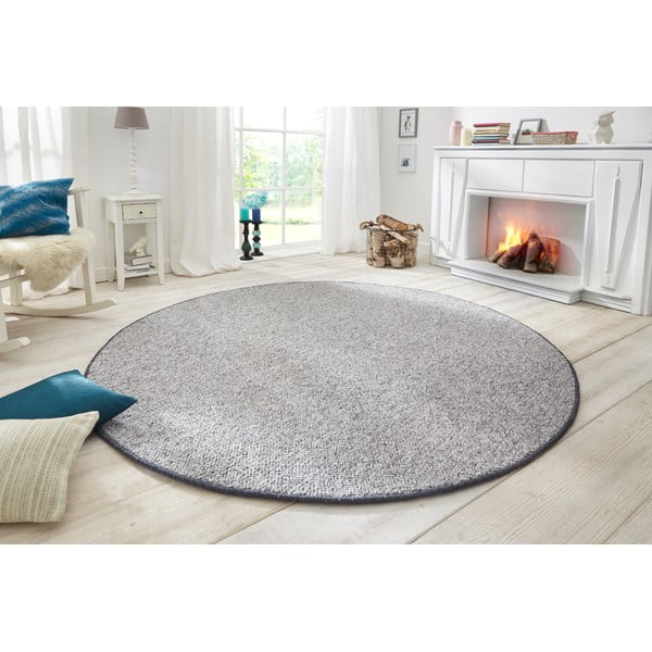 Sivi okrugli tepih ø 200 cm Wolly – BT Carpet-image-1