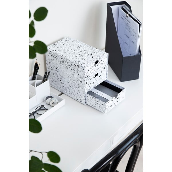 Crno-bijela kutija s 3 ladice Bigso Box of Sweden Ingrid-image-1