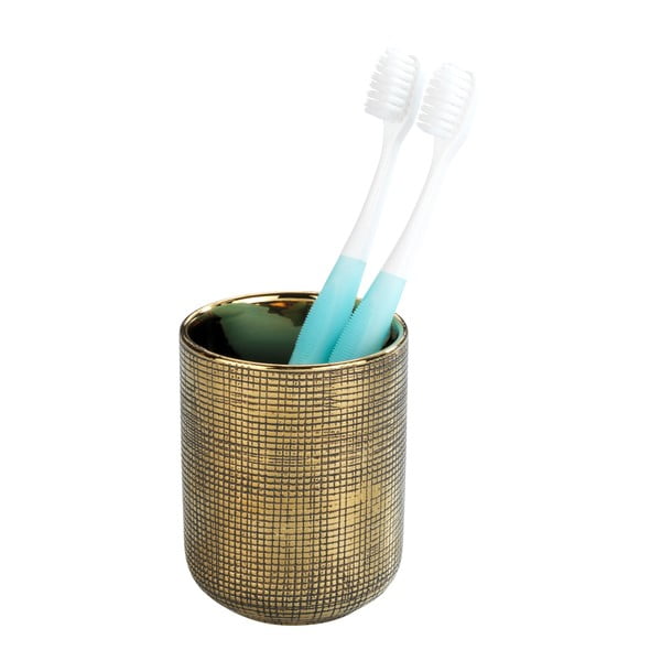 Keramička čaša za četkice za zube u zlatnoj boji Rivara – Wenko-image-2
