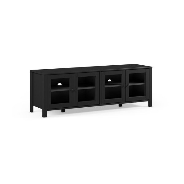 Crna TV komoda od masivnog bora 150x50x40 cm Alessandra – Marckeric
