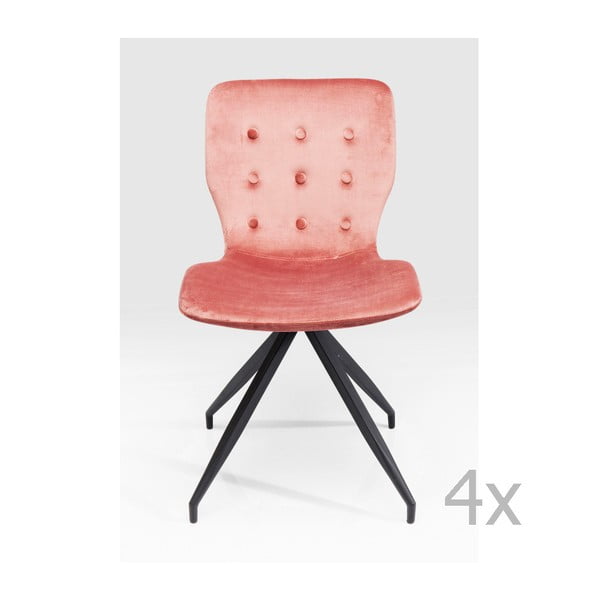 Set od 4 ružičaste blagovaonske stolice Kare Design Butterfly