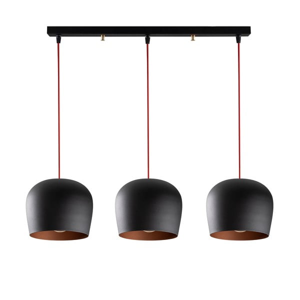 Crna viseća svjetiljka s metalnim sjenilom Berceste – Opviq lights-image-4
