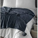 Antracitno sivi prekrivač od mikropliša za bračni krevet 200x220 cm Puffy – Mijolnir