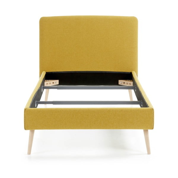Žuti bračni krevet Kave Home Lydia, 160 x 200 cm-image-2
