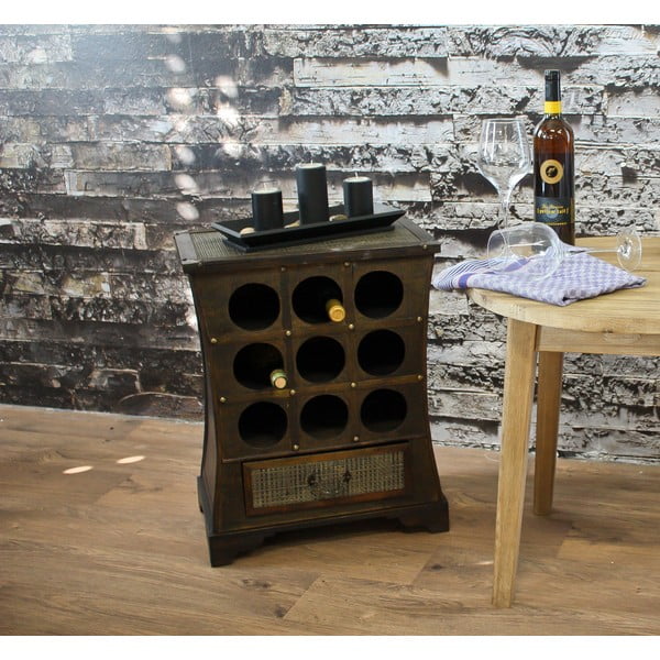 Smeđa vitrina za vino broj boca 9 kom, 46x58 cm – Deco Pleasure-image-1