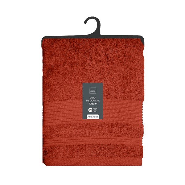 Ciglasti pamučan ručnik od frotira 70x130 cm Tendresse – douceur d'intérieur-image-1