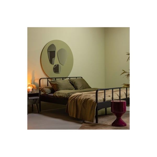 Crni metalni bračni krevet s podnicom 160x200 cm Mees – WOOOD-image-1