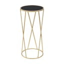 Pomoćni stolić u crno-zlatnoj boji Mauro Ferretti Glam Simple, visina 75 cm
