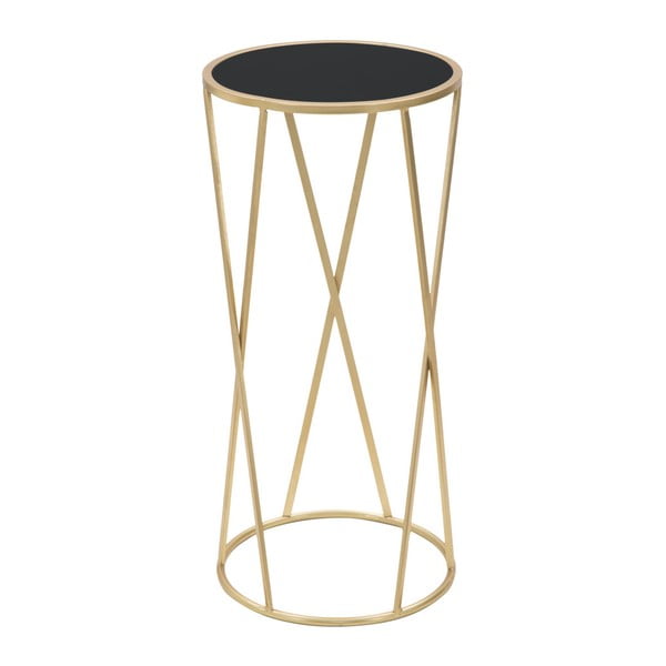 Pomoćni stolić u crno-zlatnoj boji Mauro Ferretti Glam Simple, visina 75 cm