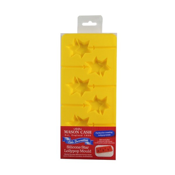 Žuti silikonski kalup za čokoladne lizalice Mason Cash Starry-image-1