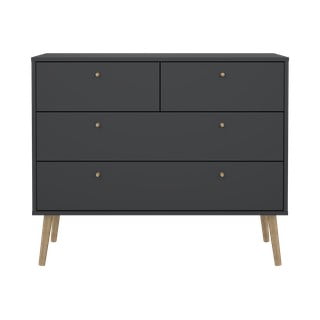 Antracitno siva niska komoda 99x82 cm Bodo – Tvilum