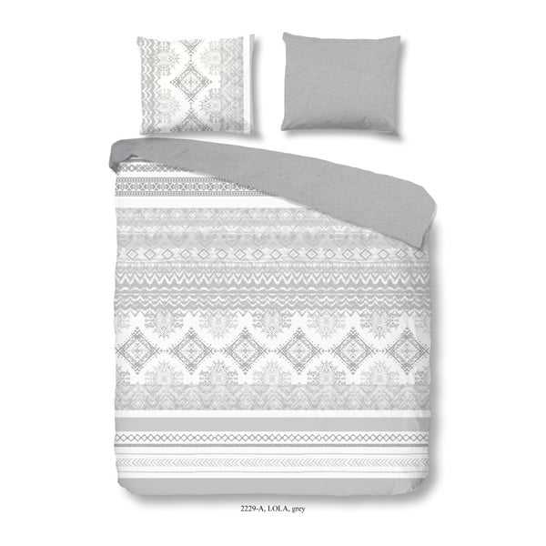 Pamučna posteljina za bračni krevet Dobro jutro Lola Grey, 200 x 240 cm